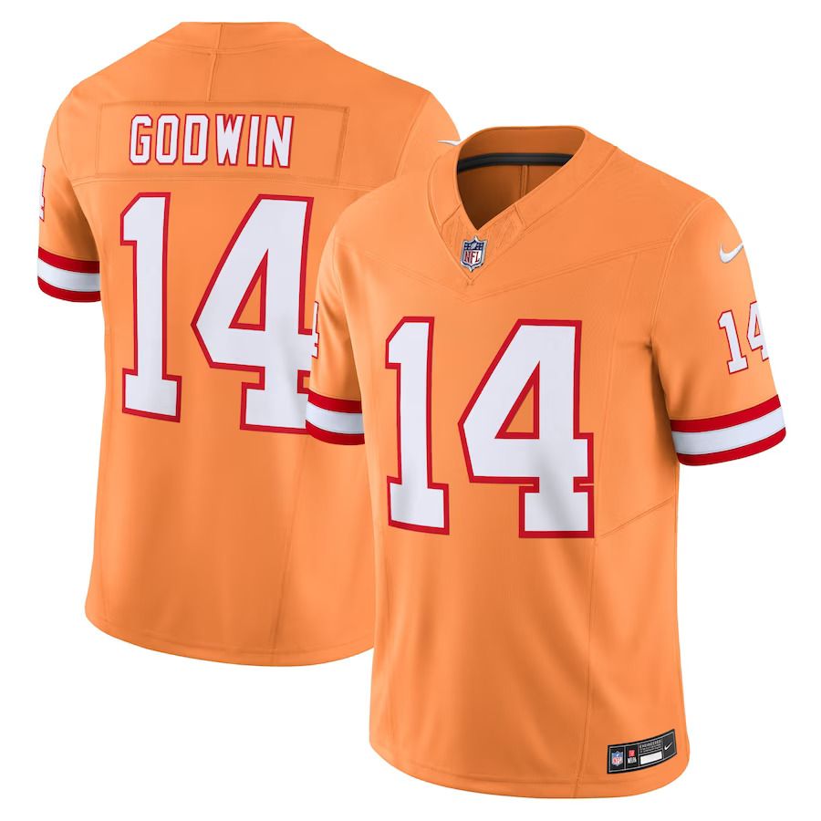 Men Tampa Bay Buccaneers 14 Chris Godwin Nike Orange Throwback Vapor F.U.S.E. Limited NFL Jersey